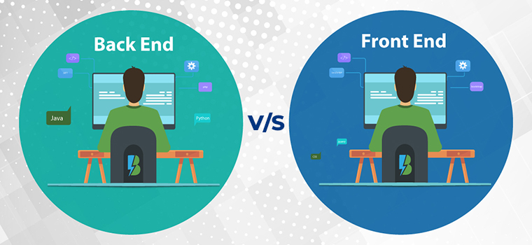 A picture showing Back-end development VS Front-End Development